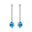 Vintage Style Pear Cut Swiss Blue Topaz Halo Diamond Drop Earrings - GeumJewels