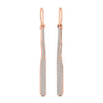 Classic Style Long Diamond Drop Earrings - GeumJewels