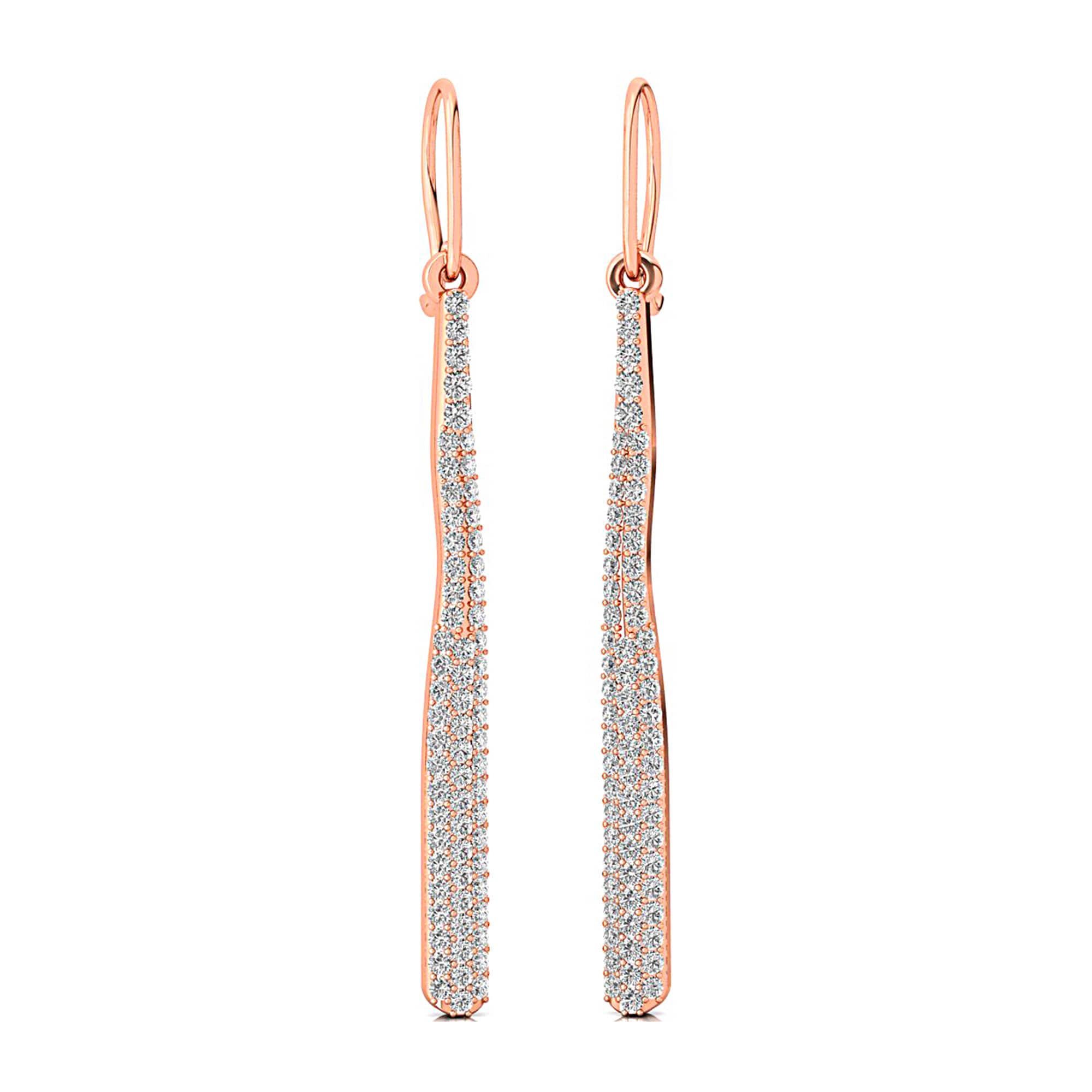 Classic Style Long Diamond Drop Earrings - GeumJewels