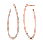 Elongated Linear Diamond Drop Earrings - GeumJewels