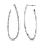 Elongated Linear Diamond Drop Earrings - GeumJewels
