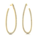 Elongated Linear Diamond Drop Earrings - GeumJewels
