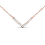 V Shaped Chevron Diamond Necklace - GeumJewels