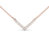 V Shaped Chevron Diamond Necklace - GeumJewels