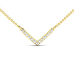 V Shaped Chevron Diamond Necklace - GeumJewels