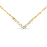 V Shaped Chevron Diamond Necklace - GeumJewels