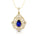 Art Deco Inspired Teardrop Blue Sapphire Diamond Pendant - GeumJewels