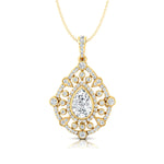 Art Deco Inspired Teardrop Lab Diamond Pendant - GeumJewels