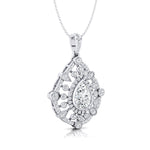 Art Deco Inspired Teardrop Lab Diamond Pendant - GeumJewels