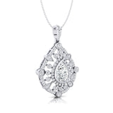 Art Deco Inspired Teardrop Lab Diamond Pendant - GeumJewels
