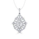 Art Deco Inspired Teardrop Lab Diamond Pendant - GeumJewels