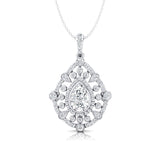 Art Deco Inspired Teardrop Lab Diamond Pendant - GeumJewels