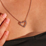 Diagonal Heart Diamond Necklace - GeumJewels