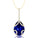 Teardrop Shaped Blue Sapphire Pendant Wrapped with Diamond Loop - GeumJewels