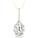 Teardrop Shaped Lab Diamond Pendant Wrapped with Diamond Loop - GeumJewels