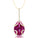Teardrop Shaped Pink Sapphire Pendant Wrapped with Diamond Loop - GeumJewels