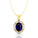 Vintage Style Oval Shaped Blue Sapphire Halo Set with Diamond Accents - GeumJewels
