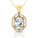 Vintage Style Oval Shaped Lab Diamond Halo Set with Diamond Accents - GeumJewels