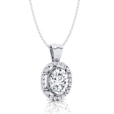 Vintage Style Oval Shaped Lab Diamond Halo Set with Diamond Accents - GeumJewels