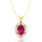 Vintage Style Oval Shaped Pink Sapphire Halo Set with Diamond Accents - GeumJewels