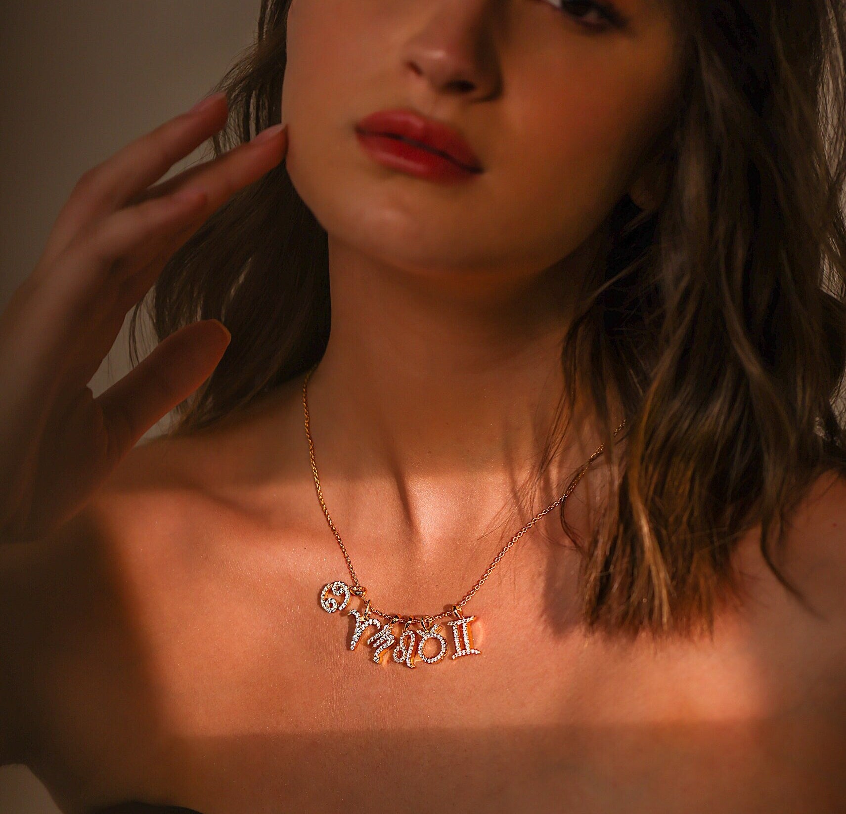 Cancer Zodiac Diamond Charm Gold Pendant - GeumJewels