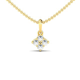 Classic Shared Prong Four Solitaire Charm Pendant - GeumJewels
