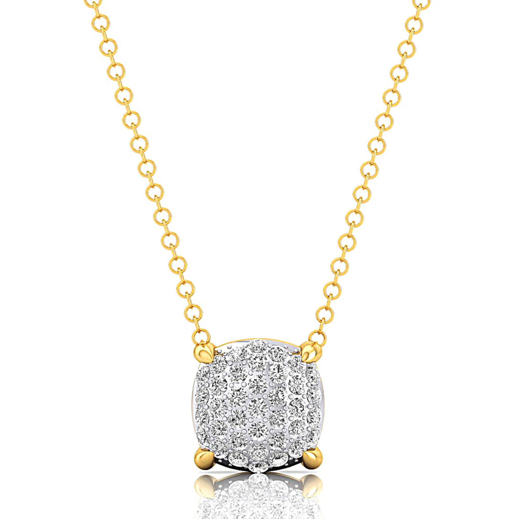 Pave Set Diamond Dainty Gold Necklace - GeumJewels