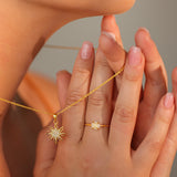 Shinning Sun Diamond Celestial Pendant - GeumJewels