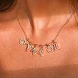 Virgo Zodiac Diamond Charm Gold Pendant - GeumJewels