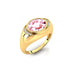 Classic Dome Shaped Diamond Oval Cut Morganite Ring - GeumJewels