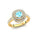 Double Halo Diamond Cushion Cut Aquamarine Ring - GeumJewels