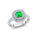 Double Halo Diamond Cushion Cut Emerald Ring - GeumJewels