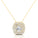 Double Halo Diamond Cushion Cut Lab Diamond Necklace - GeumJewels