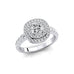 Double Halo Diamond Cushion Cut Lab Diamond Ring - GeumJewels