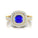 Double Halo Diamond Cushion Cut Tanzanite Ring - GeumJewels