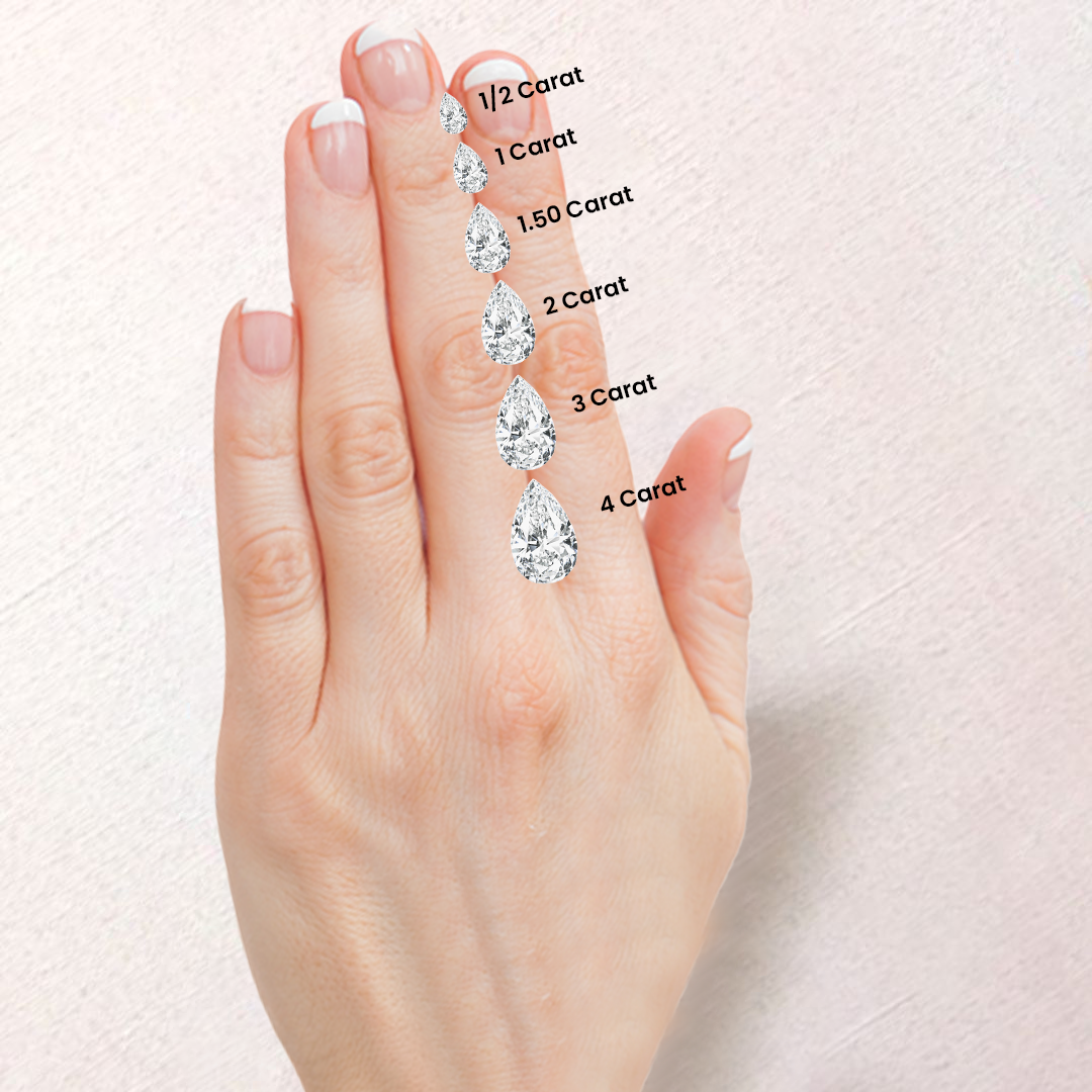 Fashionable V Shaped Diamond Ring with Pear Cut Lab Diamond - GeumJewels