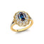 Flower Inspired Cluster Diamond Oval Alexandrite Engagement Ring - GeumJewels