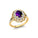 Flower Inspired Cluster Diamond Oval Amethyst Engagement Ring - GeumJewels