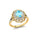 Flower Inspired Cluster Diamond Oval Aquamarine Engagement Ring - GeumJewels