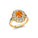 Flower Inspired Cluster Diamond Oval Citrine Engagement Ring - GeumJewels