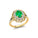 Flower Inspired Cluster Diamond Oval Emerald Engagement Ring - GeumJewels