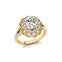 Flower Inspired Cluster Diamond Oval Lab Diamond Engagement Ring - GeumJewels