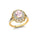Flower Inspired Cluster Diamond Oval Morganite Engagement Ring - GeumJewels