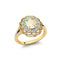 Flower Inspired Cluster Diamond Oval Opal Engagement Ring - GeumJewels