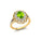 Flower Inspired Cluster Diamond Oval Peridot Engagement Ring - GeumJewels