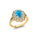 Flower Inspired Cluster Diamond Oval Swiss Blue Topaz Engagement Ring - GeumJewels