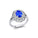Flower Inspired Cluster Diamond Oval Tanzanite Engagement Ring - GeumJewels