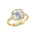 Halo Diamond Engagement Ring with Cushion Cut Lab Diamond - GeumJewels
