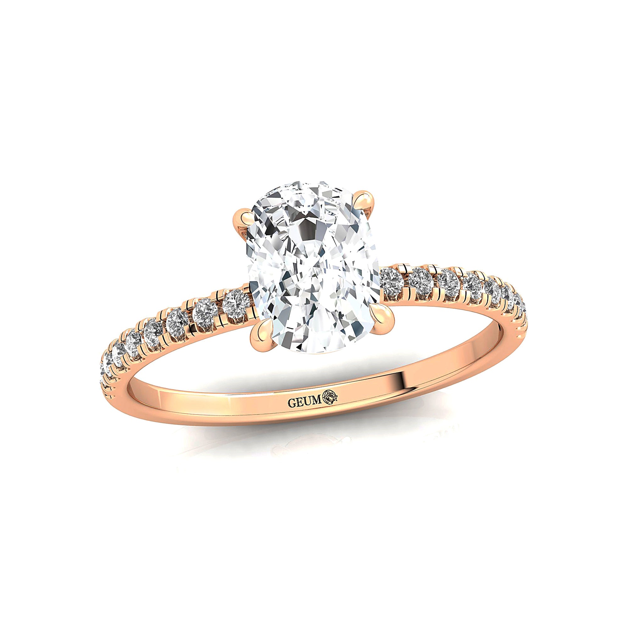 Long Cushion Lab Diamond Thin Diamond Promise Ring - GeumJewels