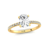Long Cushion Lab Diamond Thin Diamond Promise Ring - GeumJewels